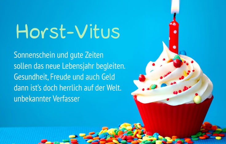 Gratulieren zum geburtstag fr Horst-Vitus