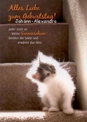 Postkarten zum geburtstag fr Johann-Alexandro