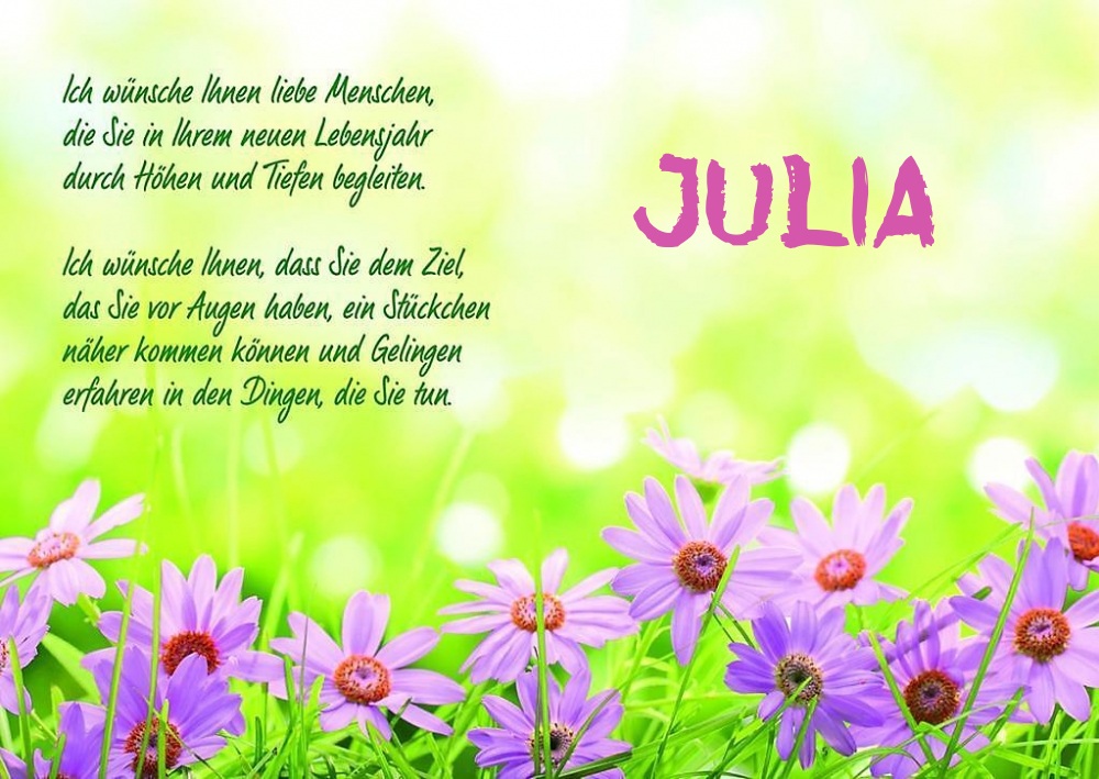 Ein schnes Happy Birthday Gedicht fr Julia