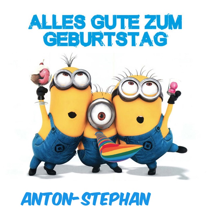 Alles Gute zum Geburtstag von Minions fr Anton-Stephan