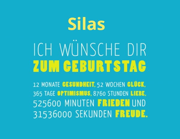 Silas, Ich wnsche dir zum geburtstag...