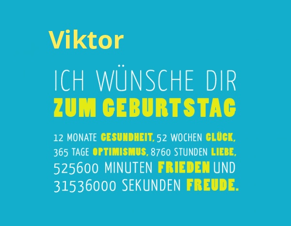 Viktor, Ich wnsche dir zum geburtstag...