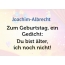 Zum Geburtstag ein Gedicht fr Joachim-Albrecht