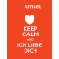 Amsel - keep calm and Ich liebe Dich!