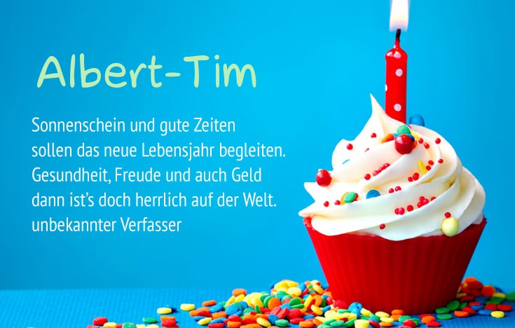 Gratulieren zum geburtstag fr Albert-Tim