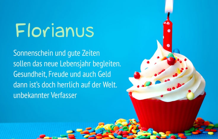 Gratulieren zum geburtstag fr Florianus