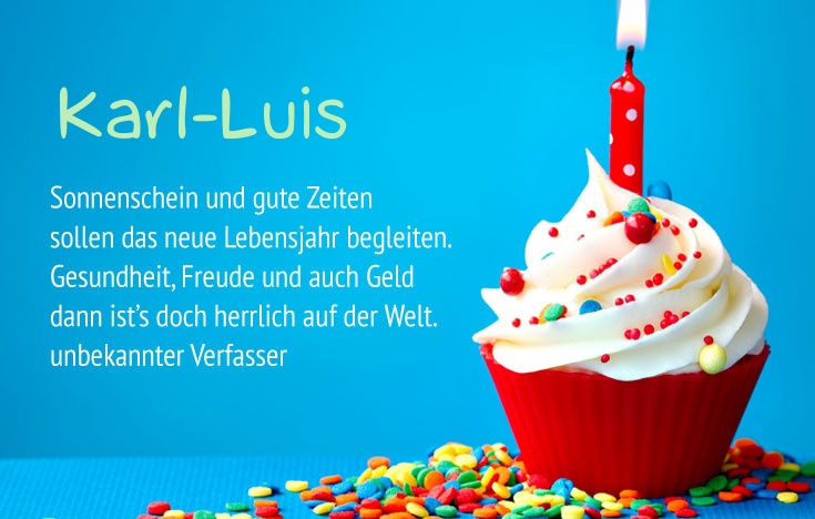 Gratulieren zum geburtstag fr Karl-Luis