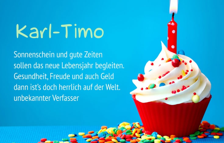 Gratulieren zum geburtstag fr Karl-Timo