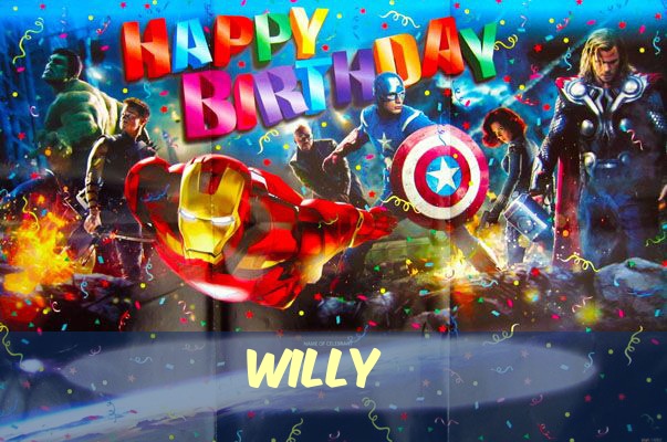 Geburtstagsgre fr Willy von den Marvel-Helden