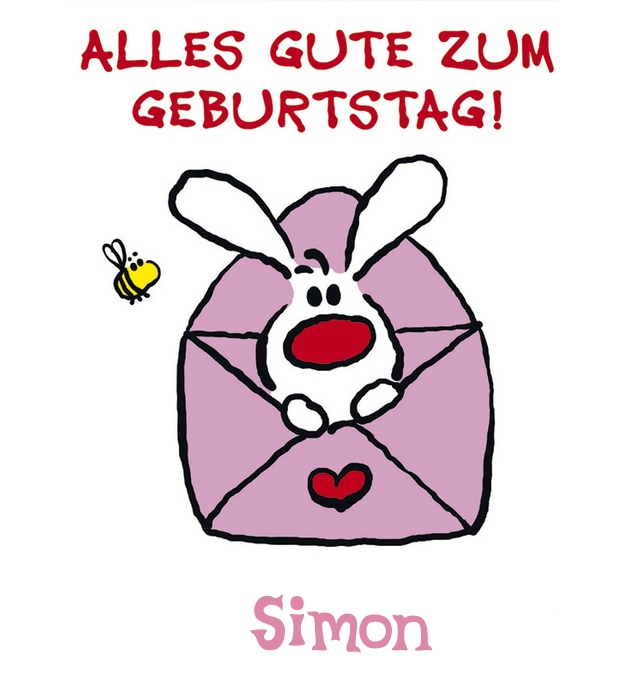 Geburtstagsgre fr Simon vom Hasen