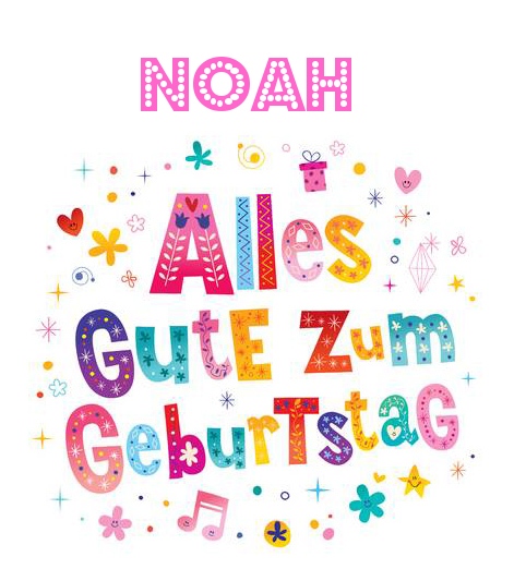 Bunte Geburtstagsgre fr Noah