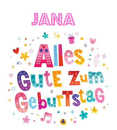 Bunte Geburtstagsgre fr Jana