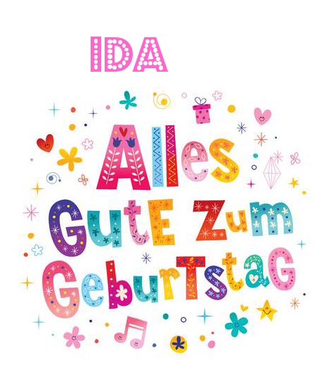 Bunte Geburtstagsgre fr Ida