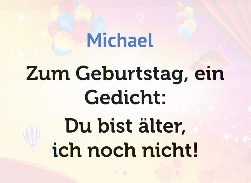 Zum Geburtstag ein Gedicht fr Michael