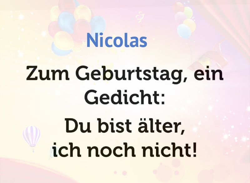 Zum Geburtstag ein Gedicht fr Nicolas