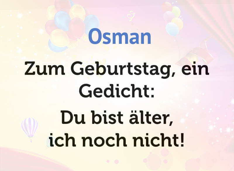 Zum Geburtstag ein Gedicht fr Osman