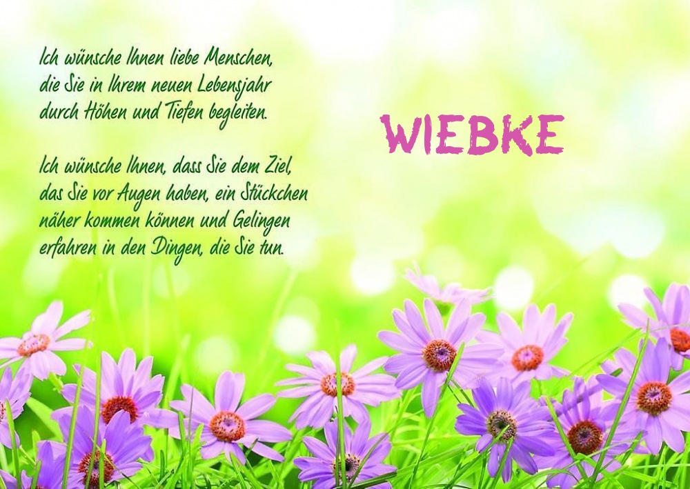 Ein schnes Happy Birthday Gedicht fr Wiebke