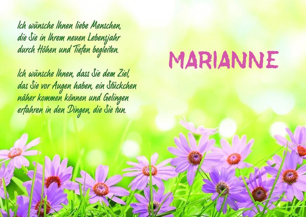 Ein schönes Happy Birthday Gedicht für Marianne Ein schönes Happy Birthday Gedicht für Marianne