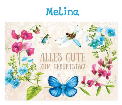 Alles Gute zum Geburtstag des kleinen Bildes fr Melina