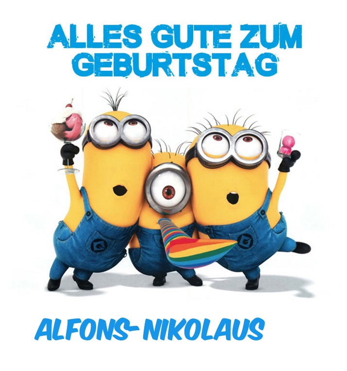 Alles Gute zum Geburtstag von Minions fr Alfons-Nikolaus