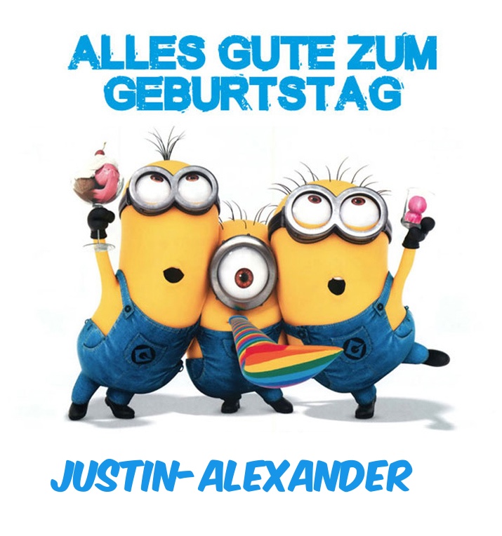 Alles Gute zum Geburtstag von Minions fr Justin-Alexander