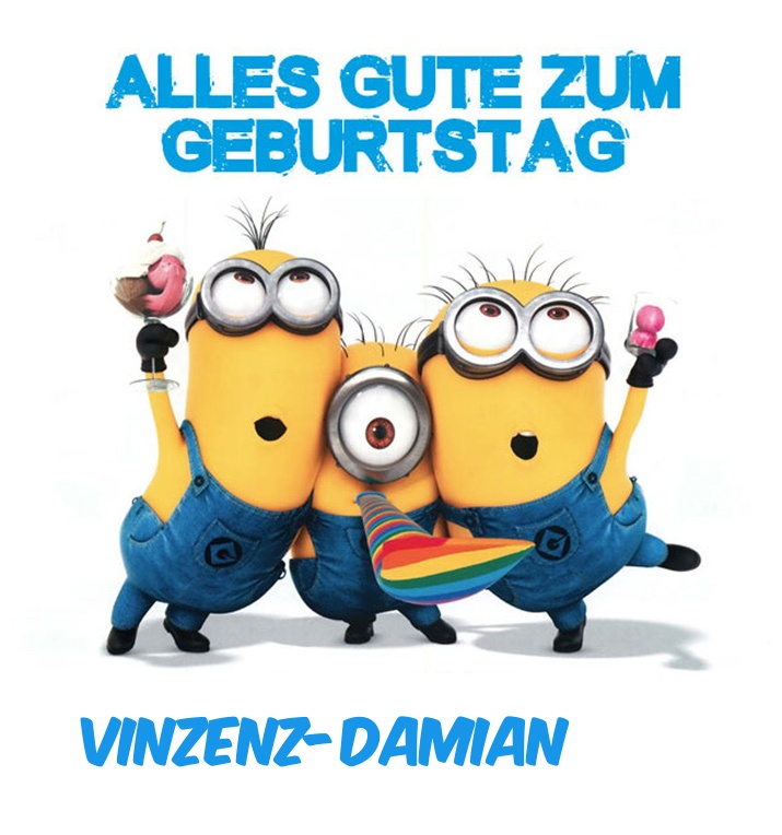 Alles Gute zum Geburtstag von Minions fr Vinzenz-Damian