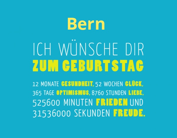 Bern, Ich wnsche dir zum geburtstag...