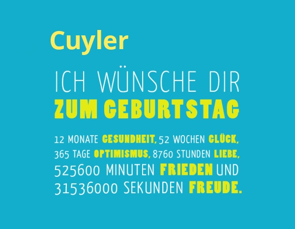 Cuyler, Ich wnsche dir zum geburtstag...