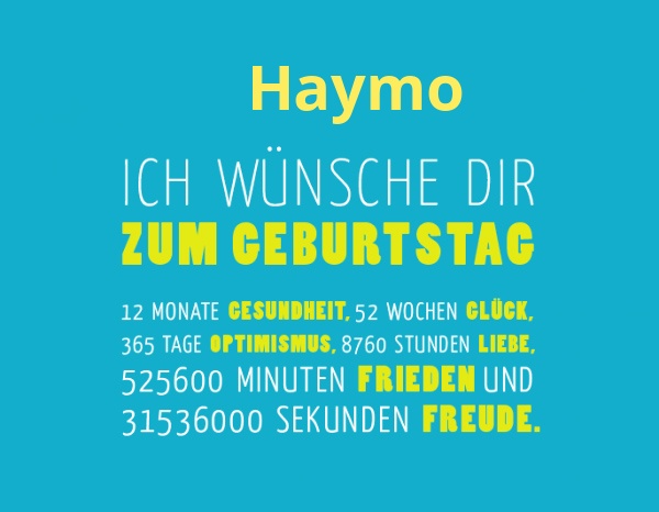 Haymo, Ich wnsche dir zum geburtstag...