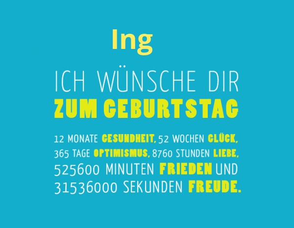 Ing, Ich wnsche dir zum geburtstag...