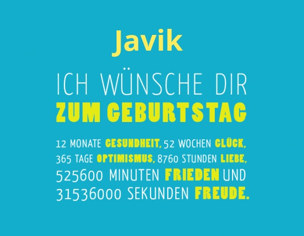 Javik, Ich wnsche dir zum geburtstag...