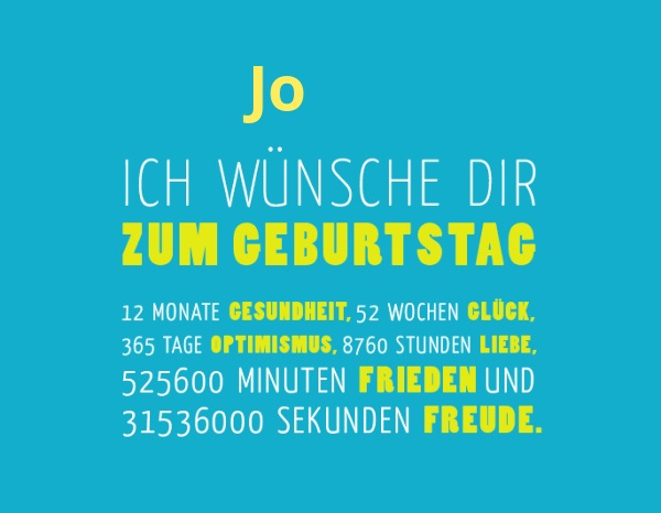 Jo, Ich wnsche dir zum geburtstag...