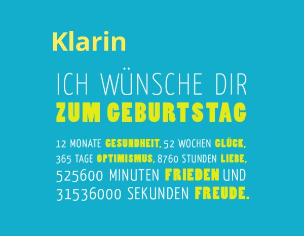 Klarin, Ich wnsche dir zum geburtstag...