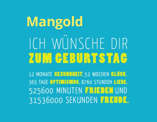 Mangold, Ich wnsche dir zum geburtstag...