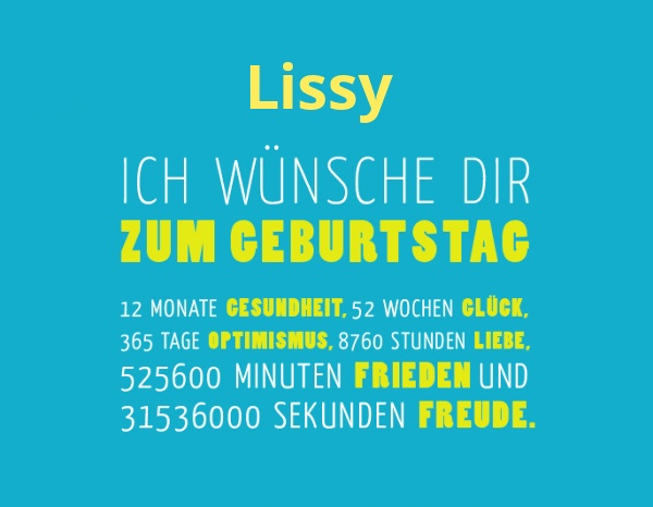 Lissy, Ich wnsche dir zum geburtstag...