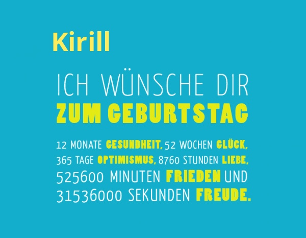 Kirill, Ich wnsche dir zum geburtstag...