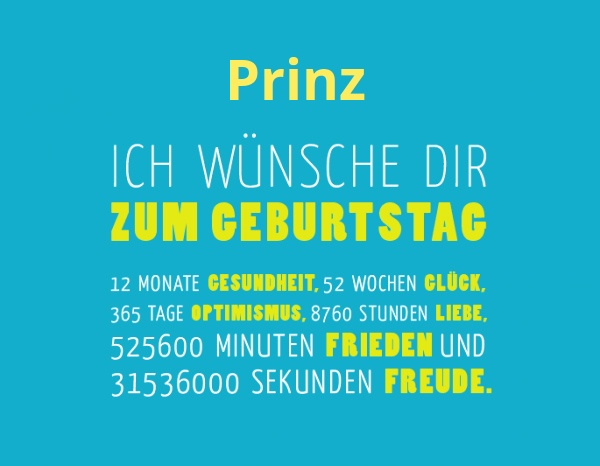 Prinz, Ich wnsche dir zum geburtstag...