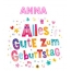 Bunte Geburtstagsgre fr Anna