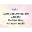 Zum Geburtstag ein Gedicht fr Ayko