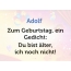 Zum Geburtstag ein Gedicht fr Adolf