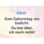 Zum Geburtstag ein Gedicht fr Albot