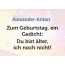 Zum Geburtstag ein Gedicht fr Alexander-Anton