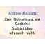 Zum Geburtstag ein Gedicht fr Andreas-Alexander