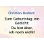 Zum Geburtstag ein Gedicht fr Christian-Herbert