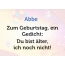 Zum Geburtstag ein Gedicht fr Abbe