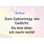 Zum Geburtstag ein Gedicht fr Arthur