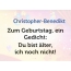 Zum Geburtstag ein Gedicht fr Christopher-Benedikt