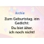 Zum Geburtstag ein Gedicht fr Archie