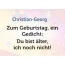 Zum Geburtstag ein Gedicht fr Christian-Georg