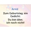 Zum Geburtstag ein Gedicht fr Arvid